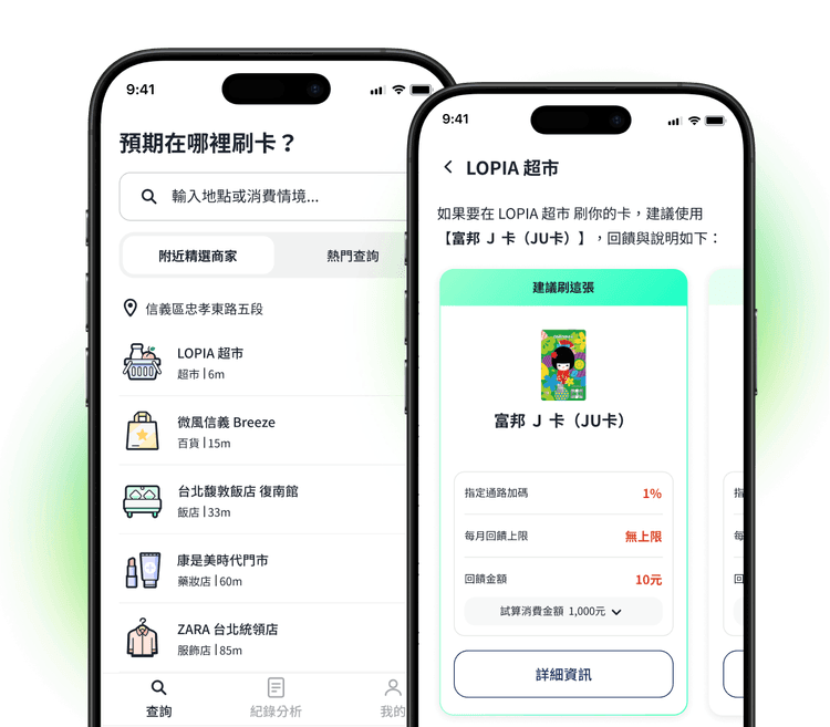 信用卡消費情境試算示意