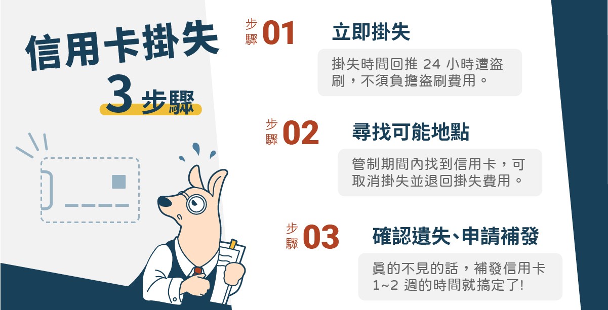 信用卡遺失3步驟