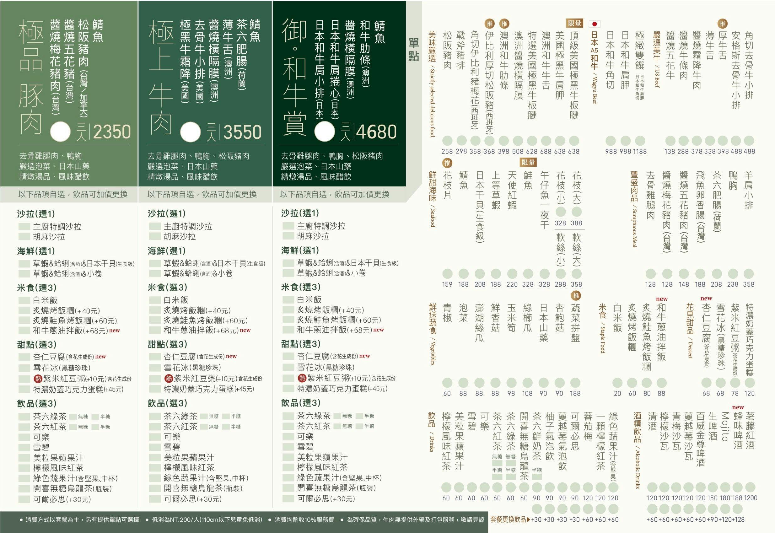 茶六菜單