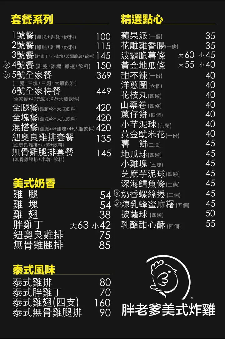 胖老爹菜單